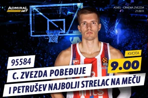 AdmiralBet specijal, kombinujte pobedu Zvezde i Petruševa, kvota je sjajna!